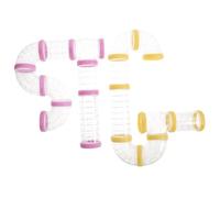 BESTonZON 2 Sets Transparent Hamster Tunnel Tube with Chew-resistant Plastic DIY Adventure Playground for Mice Gerbils and Small Pets Hamster Cage Connectors for Safe Exercise and Visible