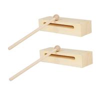BESTonZON 2 Sets Wooden Percussion Instrument with Mallets Dual Tone Wood Block for Rhythm Training and Music Performance Versatile Music Instrument for Adults and Beechwood Blocks for