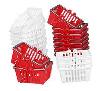 BESTonZON 20 Pcs Miniature Supermarket Baskets Realistic Small Dollhouse Accessories Tiny Storage Baskets for Decorative Shopping Cart Models for Pretend