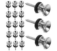 BESTonZON 20 Sets Guitar Studs Guitar Straps Electric Bass Accessories Bass Straps Peg Guitar Strap Lock Schaller Strap Locks Guitar Strap Tail Nail Lock Guitar Strap Buckle Silver Alloy