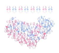 BESTonZON 200pcs Mini Acrylic Pacifiers Jewelry Making Beads Gender Reveal Decorations for Shower Table Scatter Party Favor