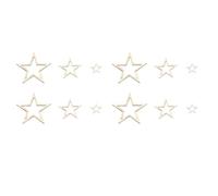 BESTonZON 200pcs Mixed Size Wooden Five-Pointed Star Pieces, Natural Wood DIY Craft Cutouts, 1cm 2cm 3cm Wooden Ornaments for Arts, Crafts Sewing Projects