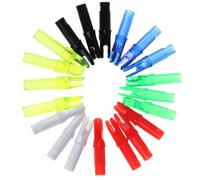 BESTonZON 20Pcs 6.2Mm Plastic Arrow Tail Inserts Nocks for Hunting Archery Compound Bow Accessories, Mixed Colors, Replacement Arrow Fittings for Target and Field Use