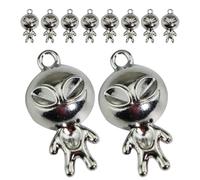 BESTonZON 20Pcs Alien Pendant Charms Set Vintage Silver Alloy DIY Jewelry Accessories for Necklaces Bracelets Crafting, Multi-Color Decorative Pendants for Handmade Jewelry Making