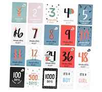 BESTonZON 20pcs Cards Age and Photography Props for Monthly Growth Tracking for Newborn Life Records and Social Media Sharing