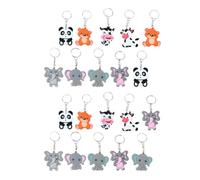 BESTonZON 20Pcs Cartoon Animal Keychains Set PVC Soft Rubber Bag Pendants Decorative Portable Key Rings Multifunctional Accessories for Bags and Random Style