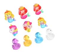 BESTonZON 20pcs Colorful Duckling Diy Decorations Micro Fairy Garden Ducks and Mermaid Tiny Ducks for Aquarium Ornaments for Party Favors and Landscape Decor