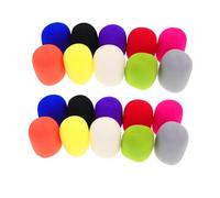 BESTonZON 20pcs Colorful Thick Microphone Sponge Covers Reusable Windproof Windscreens for Handheld Mics Karaoke Home Ktv Protective Sleeve with Elastic Fit and Noise Reduction