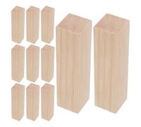 BESTonZON 20Pcs DIY Wood Blocks 10X2.5X2.5Cm Unfinished Pinewood Rectangular Craft Blocks for Woodburning, Whittling, and Beginners’ Woodcarving Projects