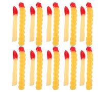 BESTonZON 20pcs Fake French Fries With Scalloped Edge Simulation Ketchup Fries Artificial Play Food Decorations Pvc Kitchen Toy For Restaurant Photography Prop Party Display