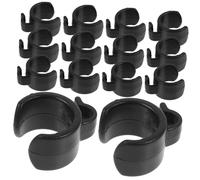 BESTonZON 20pcs Microphone Cable Clips for Stand, Black Plastic Wire Clamps with 20mm Diameter, Portable and Designed to Prevent Tripping Hazards, for Live Streaming Setup and Travel