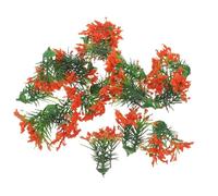 BESTonZON 20Pcs Miniature Plastic Plant Models 5Cm Orange-Red Simulated Shrubs Dollhouse Accessories for DIY Scene Decoration and Home Desktop Ornaments