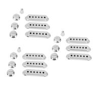 BESTonZON 21pcs Chrome Pickup Covers Knobs Tip Set Single Coil Pickup Cover for Electric Guitar Volume Tone Knob Tips Selector Set