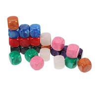 BESTonZON 24Pcs Blank Acrylic Dice DIY Craft Writing Cubes Colorful Rounded Corner Story Cube Game Props for Educational Counting and Creative Decoration
