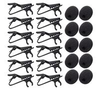 BESTonZON 24pcs Microphone Sponge Covers and Clips Essential Microphone Accessories for Gaming Use Protects for Sound