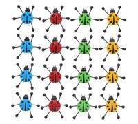 BESTonZON 24pcs Sticky Wall Ladybug for Portable Climbing Insect Playthings in Green Red Blue Yellow Sensory Prank Props for Halloween Enhances Coordination and Motor Skills