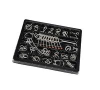 BESTonZON 25 Pcs Brain Puzzle Buckle 3D Unlock Metal Wire Puzzle Set Intelligence Ring Board Game for Adults Kids Student Educational Toy