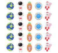 BESTonZON 25pcs Resin Flatback Cartoon Charms Set for Hair Accessories DIY Craft Kit Earth, UFO, Cat Holding Rocket, Rabbit Sitting Rocket, Astronaut Designs