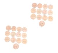 BESTonZON 26 Pcs Baby Photography Props Newborn Monthly Baby Commemorative Cards Milestone Blocks Discs Infant Cards Minidisc Wood Signs Photo Picture Props CD Take a Bath Wooden