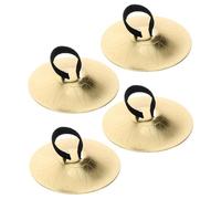 BESTonZON 2pairs Finger Cymbals for Belly Dancing Performance Lightweight Cymbals as Dancing Percussion Instruments
