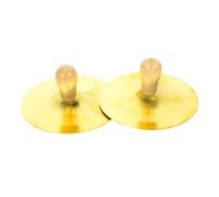 BESTonZON 2pcs 10cm Copper Cymbal Belly Dancing Cymbals Cross Talk Cymbals Cross Talk Cymbal Prop Musical Cymbals Small Hand Cymbals Hand Chimes Toy Cymbal for Stage Kid Toys Wood