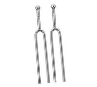 BESTonZON 2pcs A 440hz Standard Tuning Forks Musical Accessories Guitar Violin Tone Tuners Silver for Instrument Tuning and Music Practice
