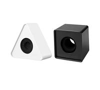 BESTonZON 2pcs Abs Injection Molding Triangle Square Shaped Interview Microphone Logo Flag Station for Podcasting Streaming and Live Shows