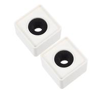 BESTonZON 2pcs Abs Square Cube Microphone Station Logo White Microphone Flags for Broadcasting Interviewing Podcasting Portable and Practical Design with Display Area
