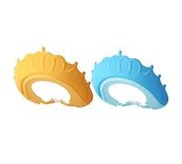 BESTonZON 2Pcs Adjustable Hair Washing Shield Bath Visor for Shower Cap Protecting Eyes and Ears Comfortable Fit Newborn Bathing Hat for Boys