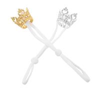 BESTonZON 2pcs Adjustable Hamster Tiny Tiara Crown Gold Silver Small Pet Dress Up Headwear for Birthday Parties Photo Props Flexible Fit for Hamsters Rabbits Guinea Pigs Royal Celebration