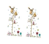 BESTonZON 2pcs Animal Height Measurement Wall Decal Zoo Pattern Growth Chart Wall Stickers Nursery Decor for Kindergarten Decoration