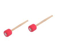 BESTonZON 2pcs Bass Drum Mallet Wooden Practice Drumsticks for Percussion Foam Tips for Silent Drumming Practice at Home Studio