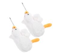 BESTonZON 2pcs Big White Goose Pendant Plush Keychain for Backpack Stuffed Goose Ornament As Home Decor Fluffy Keychain Charms for Keys Bags
