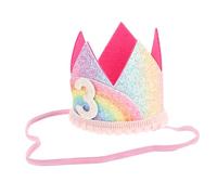 BESTonZON 2pcs Birthday Rainbow Crown Headbands Birthday Flower Girl Headband para Bebé Crowns for Princess Crown for Bonnet The Crown Crown Fabric