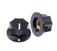 BESTonZON 2pcs Black Plastic Volume Control Knobs Replacement Parts with Insert Shaft Suitable for Electric Guitar and Synthesizer Accessories
