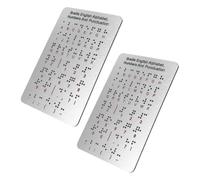 BESTonZON 2pcs Braille Alphabet Boards with Raised Dots Portable Beginner Braille Learning Tool for Blind Includes Letters Numbers Punctuation Interactive Education Aid for Home School