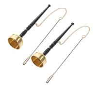 BESTonZON 2pcs Bronze Chime Dharma Instrument for Buddhist Ceremony Portable Hand Musical Instrument Temple Ritual Utensil Craft Buddhist Chime