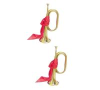 BESTonZON 2pcs Bugle Trumpet Metal Trumpet Beginner Instrument Wind Music for Teens Band Orchestra Performance
