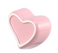 BESTonZON 2pcs Ceramic Hamster Feeding Bowls Anti-tip Food Dish for Small Pets with Heart-shaped Design Suitable for Hamsters and Dwarf Sturdy Pet Ceramic Bowls