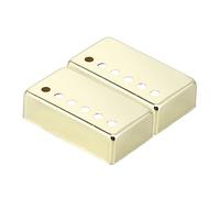 BESTonZON 2PCS Chrome Plated Metal Double Coil Pickup Covers for Electric Guitars Gold Finish for Pickup Replacement Compatible with Various Guitar Styles