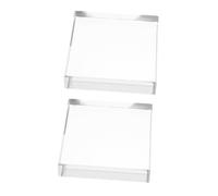 BESTonZON 2pcs Clear Glass Paperweight Blocks Durable Square Paperweights for Home Office Desk Heavy Transparent Glass with Smooth Finish Space Saving Decorative Weights for Reading Crafts
