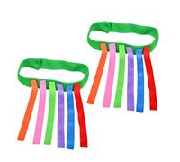 BESTonZON 2pcs Colorful Pull Tails Training with Detachable Tails Green Strap Outdoor Games Props for Kindergarten Sensory Development and Hand-eye Coordination