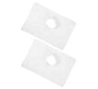 BESTonZON 2pcs Cotton Massage Table Face Hole Covers White Comfortable Reusable Spa Hole Sheets for Beauty Bed and Massage Table in Professional Settings
