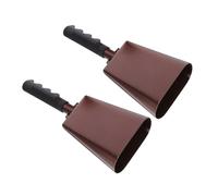 BESTonZON 2pcs Cow Bell Dog Bell Airhorn Loud Jingle Bells Hand Bells for Elderly Football Noise Makers Wireless Door Bell Mini Air Horn Chime Ring Doorbell Wired Party Instrument Iron Brown
