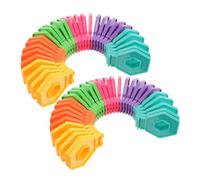 BESTonZON 2pcs Creative Montessori Stacker Colorful Sensory Stacking for Boy Girl Stress Early Learning Playthings Portable Educational