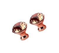 BESTonZON 2pcs Crystal Glass Knobs Rose Gold Base Cabinet Handles with Screws for Kitchen Drawer Cupboard Furniture Pulls