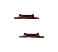 BESTonZON 2pcs Custom Made Ebony Archtop Guitar Bridge Bone Saddle for Mandolin Special Angled Polished Finish