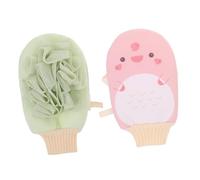 BESTonZON 2pcs Double Sided Exfoliating Shower Gloves for Gentle Dead Skin Removal Soft Skin Friendly Bath Scrub Mitts for Full Body Massage and Back Cleaning Home Spa Bath Accessory