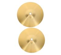 BESTonZON 2pcs Drum Crash Cymbals Brass Jazz Drum Crash Cymbal with Smooth Rounded Edges Golden Finish for Set Practice