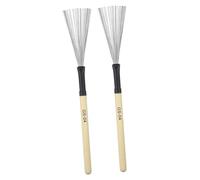 BESTonZON 2pcs Drum Drum Brush Drum Wire Brush Cleaning Accessories Brush Drum Sticks Percussion for Perculator Drum Stick Brush Wooden Handle Brush Steel Wire Drum Brush Major Roller Stick